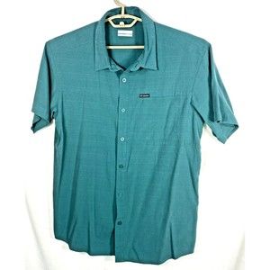 Columbia Sportswear Shirt Men's Large Teal Green Modal Blend Outdoors Casual